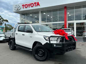 2022 Toyota Hilux GUN126R SR Double Cab White 6 Speed Sports Automatic Cab Chassis