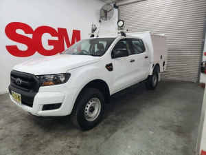 2017 Ford Ranger PX MkII XL Cab Chassis Double Cab 4dr Spts Auto 6sp 4x4 3.2D White Sports Automatic