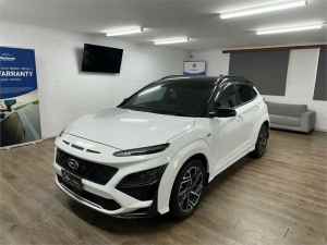 2022 Hyundai Kona OS.V5 MY23 N-Line D-CT AWD Premium White 7 Speed Sports Automatic Dual Clutch