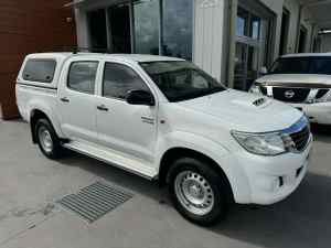 2012 Toyota Hilux KUN26R MY12 SR Dual Cab White Manual Cab Chassis Bells Creek Caloundra Area Preview