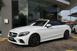 2019 Mercedes-Benz C-Class A205 800MY C200 9G-Tronic White 9 Speed Sports Automatic Cabriolet