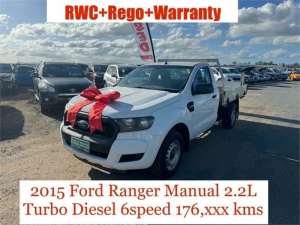 2015 Ford Ranger PX MkII XL 2.2 (4x2) White 6 Speed Manual Cab Chassis Archerfield Brisbane South West Preview