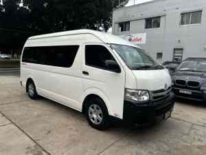 2011 Toyota HiAce KDH223R MY11 Commuter High Roof Super LWB White 4 Speed Automatic Bus