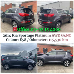 2014 Kia Sportage SL Platinum AWD G4NC Wagon is for Wrecking / Parts for Sale 