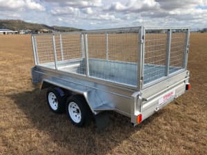 10x6 Dual Axle 2000kg Galvanized Box Trailer with 800mm Cage & 400mm Sides $64p/w