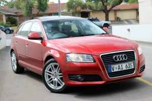2009 Audi A3 8P MY09 TFSI Sportback S Tronic Ambition Red 7 Speed Sports Automatic Dual Clutch