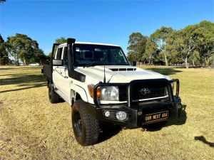 2020 Toyota Landcruiser VDJ79R MY18 Workmate (4x4) White 5 Speed Manual Double Cab Chassis