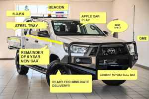 2022 Toyota Hilux GUN126R SR Double Cab White 6 Speed Sports Automatic Cab Chassis