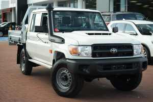 2023 Toyota Landcruiser VDJ79R Workmate Double Cab French Vanilla 5 Speed Manual Cab Chassis