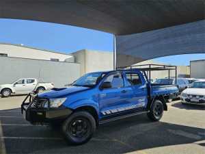 2012 Toyota Hilux KUN26R MY12 SR Double Cab Blue 5 Speed Manual Cab Chassis