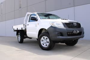 2012 Toyota Hilux KUN26R MY12 Workmate Polar White 5 Speed Manual Cab Chassis