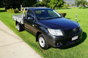 2012 Toyota Hilux TGN16R MY12 Workmate Black 5 Speed Manual Cab Chassis