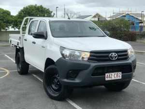 2018 Toyota Hilux GUN125R Workmate Double Cab White 6 Speed Sports Automatic Cab Chassis Chermside Brisbane North East Preview