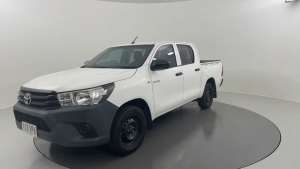 2018 Toyota Hilux TGN121R MY17 Workmate Glacier White 6 Speed Automatic Dual Cab Utility
