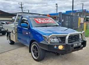 2013 Toyota Hilux TGN16R MY12 Workmate 4x2 Blue 5 Speed Manual Cab Chassis