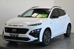 2022 Hyundai Kona OS.V5 MY23 N-Line D-CT AWD White 7 Speed Sports Automatic Dual Clutch Wagon