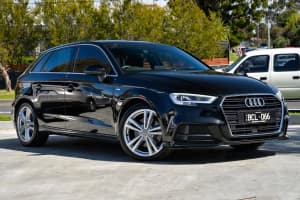 2019 Audi A3 8V MY20 40 TFSI Sportback S Tronic S Line Plus Black 7 Speed