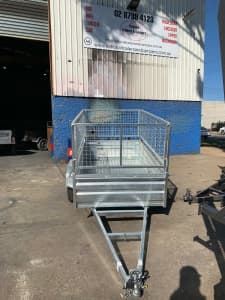 6X4 HIGH SIDE BOX TRAILER GAL WITH 600MM CAGE 