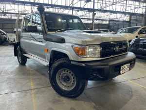 2023 Toyota Landcruiser VDJ79R Workmate Double Cab Silver 5 Speed Manual Cab Chassis Hillcrest Port Adelaide Area Preview