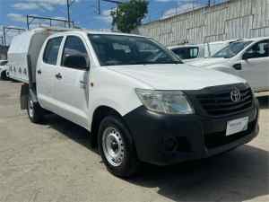 2012 Toyota Hilux TGN16R MY12 Workmate Double Cab 4x2 White 5 Speed Manual Utility