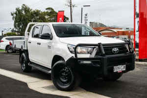 2021 Toyota Hilux GUN126R SR Double Cab White 6 Speed Manual Cab Chassis