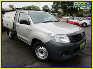 2014 Toyota Hilux TGN16R MY14 Workmate Sterling Silver 5 Speed Manual Cab Chassis