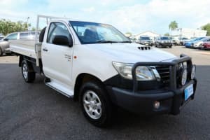 2013 Toyota Hilux KUN26R MY12 SR White 5 Speed Manual Cab Chassis