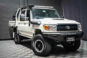 2021 Toyota Landcruiser VDJ79R Workmate Double Cab French Vanilla 5 Speed Manual Cab Chassis
