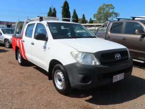 2011 Toyota Hilux TGN16R MY12 Workmate Double Cab 4x2 White 4 Speed Automatic Utility