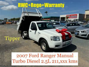 2007 Ford Ranger PJ XL (4x2) White 5 Speed Manual Cab Chassis Archerfield Brisbane South West Preview
