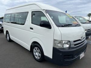 2009 Toyota HiAce KDH223R MY10 Commuter High Roof Super LWB White 4 Speed Automatic Bus