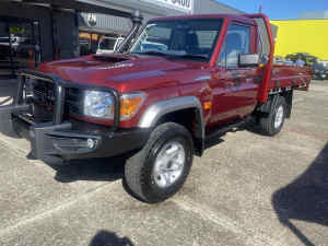 2023 Toyota Landcruiser VDJ79R GX Red 5 Speed Manual Cab Chassis Morayfield Caboolture Area Preview