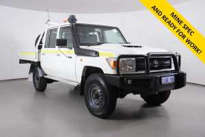 2017 Toyota Landcruiser LC70 VDJ79R MY17 Workmate (4x4) White 5 Speed Manual Double Cab Chassis