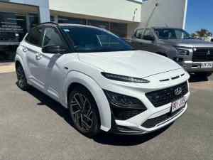 2022 Hyundai Kona OS.V4 MY22 N-Line D-CT AWD Premium White 7 Speed Sports Automatic Dual Clutch