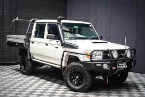 2015 Toyota Landcruiser VDJ79R GXL Double Cab French Vanilla 5 Speed Manual Cab Chassis