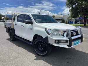 2019 Toyota Hilux GUN126R SR Double Cab White 6 Speed Manual Cab Chassis Bungalow Cairns City Preview