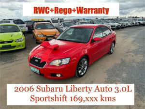 2006 Subaru Liberty MY06 3.0R-B Red 5 Speed Auto Elec Sportshift Sedan Archerfield Brisbane South West Preview