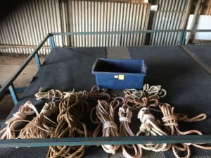 11* large rolls of various ropes and 50 litre storage container [378]