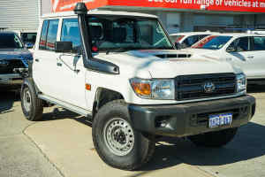 2023 Toyota Landcruiser VDJ79R Workmate Double Cab French Vanilla 5 Speed Manual Cab Chassis