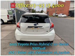 2015 Toyota Prius Hybrid C 10Series NHP10R Hatchback in White is for Wrecking / Parts For Sale