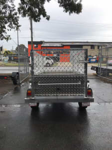 8x5 Aluminium Box trailer 600 mm cage - 1 YEAR REGO & SPARE WHEEL