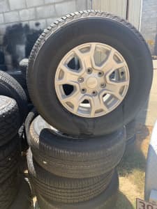 Ford ranger tyres near new with alloy and steel rims,