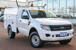 2014 Ford Ranger PX XL Hi-Rider Cool White 6 Speed Sports Automatic Cab Chassis Wangara Wanneroo Area Preview