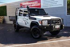2016 Toyota Landcruiser VDJ79R Workmate Double Cab White 5 Speed Manual Cab Chassis