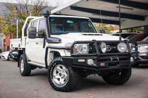 2018 Toyota Landcruiser VDJ79R GXL Double Cab White 5 Speed Manual Cab Chassis