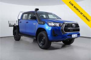 2022 Toyota Hilux GUN126R SR (4x4) Blue 6 Speed Automatic Double Cab Chassis