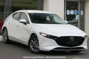 2023 Mazda 3 BP2H7A G20 SKYACTIV-Drive Pure Snowflake White Pearl 6 Speed Sports Automatic Hatchback