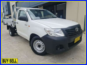 2015 Toyota Hilux TGN16R MY14 Workmate 4x2 White 4 Speed Automatic Cab Chassis