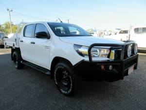 2018 Toyota Hilux GUN126R SR Double Cab White 6 Speed Manual Cab Chassis