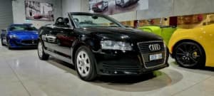 2009 Audi A3 8P TFSI S Tronic Attraction Black 6 Speed Sports Automatic Dual Clutch Convertible